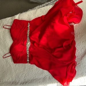 Bright red cocktail dress